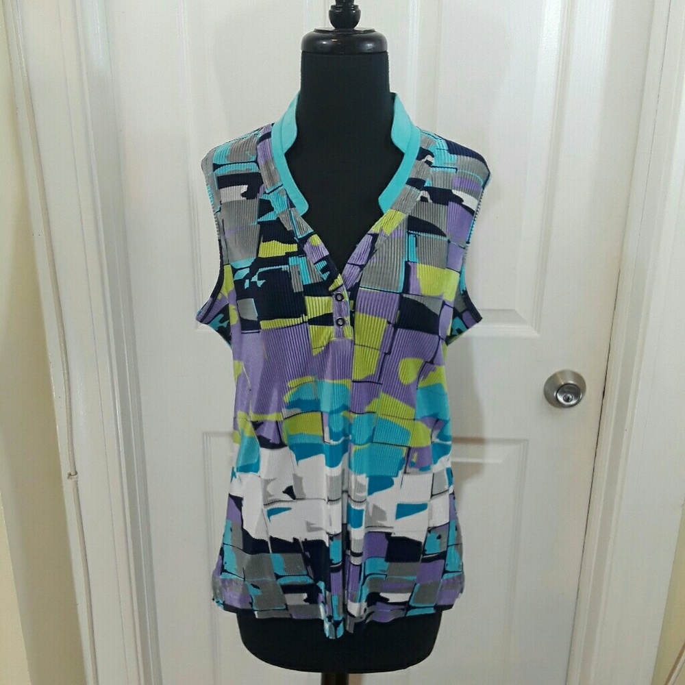 Jamie Sadock Colorful Pleated Blouse NWT